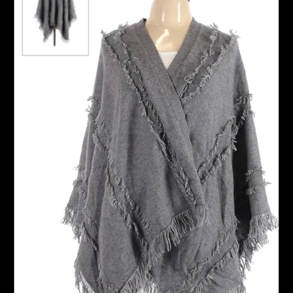 209wst38 Cashmere Poncho/Wrap